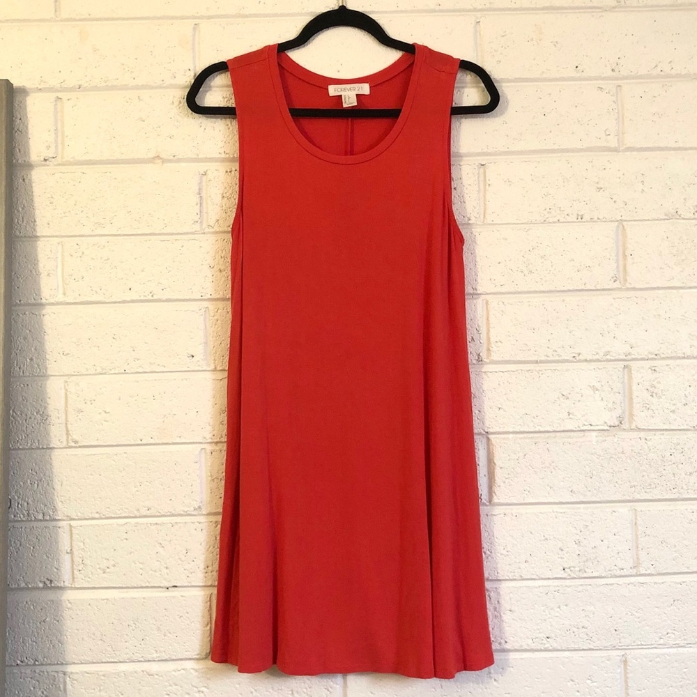 Forever 21 sleeveless dark coral dress